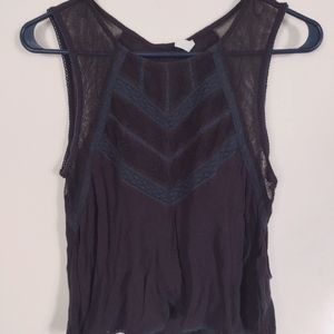 Free People lace and mesh cropped tank